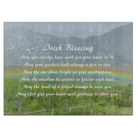 Traditioneller Irish Blessing Valley Regenbogen Schneidebrett (Vorderseite)