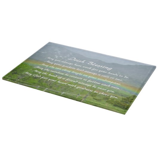 Traditioneller Irish Blessing Valley Regenbogen Schneidebrett (Ecke)