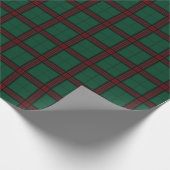 Traditioneller Jäger Grüner und Roter Tartan Geschenkpapier (Ecke)