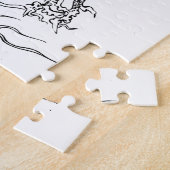 Traditioneller japanischer Drache mit Kanji Puzzle (Seite)