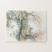 Traditioneller japanischer Garten im Frühling Puzzle (Horizontal)