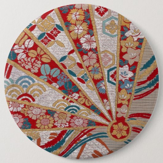 Traditioneller japanischer Gewebeentwurf Button (Vorderseite)
