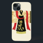 Traditioneller japanischer Kimono mit Blumendruck iPhone 13 Hülle<br><div class="desc">Nancy Slocum schuf dieses bezaubernde Bild eines traditionellen japanischen Kimono mit einem tiefen roten Sash. Der Boden des Kimono ist schwarz mit einem schönen Blumendruck. Geben Sie das als Geschenk oder kaufen Sie es für sich!</div>