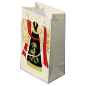 Traditioneller japanischer Kimono mit Blumendruck Kleine Geschenktüte (Rückseite Schrägansicht)