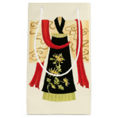 Traditioneller japanischer Kimono mit Blumendruck Kleine Geschenktüte (Vorderseite)