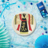 Traditioneller japanischer Kimono mit Blumendruck Pappteller (Party)