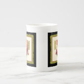 Traditioneller japanischer Kimono mit Blumendruck Porzellantasse (Vorderseite)