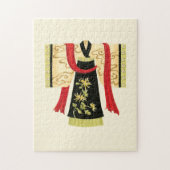 Traditioneller japanischer Kimono mit Blumendruck Puzzle (Vertikal)
