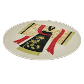 Traditioneller japanischer Kimono mit Blumendruck Schneidebrett (Ecke)