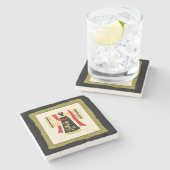 Traditioneller japanischer Kimono mit Blumendruck Steinuntersetzer (Seitenansicht)