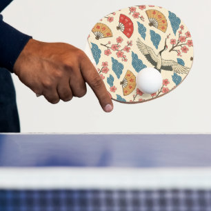 Traditioneller Japanischer Kran Sakura Muster Tischtennis Schläger