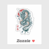 Traditioneller japanischer Kunstdrache Japanischer Aufkleber (Blatt)