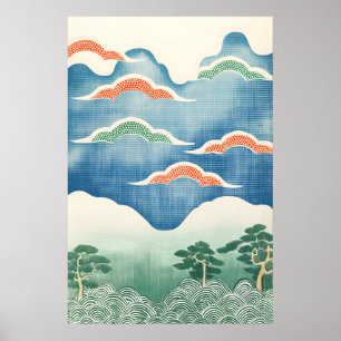 Traditioneller Japanischer Landschaftskunst-Kunsts Poster