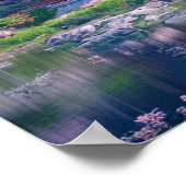 Traditioneller japanischer Tempel am Calmsee Poster (Ecke)