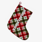 Traditioneller Karierter Strumpf Großer Weihnachtsstrumpf (Vorderansicht (hängend))