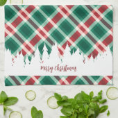 Traditioneller Karierter Weihnachtsbaum in Rot und Geschirrtuch (Gefaltet)