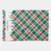 Traditioneller Karierter Weihnachtsbaum in Rot und Geschirrtuch (Horizontal)