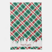 Traditioneller Karierter Weihnachtsbaum in Rot und Geschirrtuch (Vertikal)