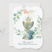 Traditioneller Katholischer Eukalyptus Einladung (Vorderseite)