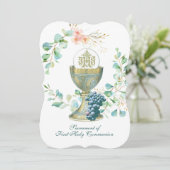 Traditioneller Katholischer Eukalyptus Einladung (Stehend Vorderseite)