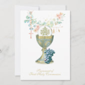 Traditioneller Katholischer Eukalyptus Einladung (Vorderseite)