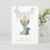 Traditioneller Katholischer Eukalyptus Einladung (Stehend Vorderseite)