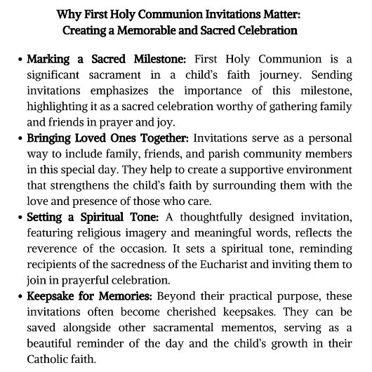 Traditioneller katholischer Jesus Erste Kommunion Einladung