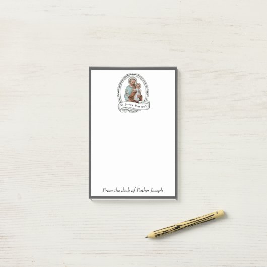 Traditioneller Katholischer St- Josephbaby-Jesuss Post-it Klebezettel (Auf Schreibtisch)