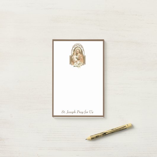 Traditioneller Katholischer St- Josephbaby-Jesuss Post-it Klebezettel (Auf Schreibtisch)