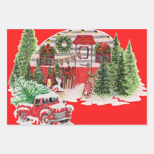 Traditioneller Klassiker des Weihnachtsmannes in d Geschenkpapier Set (Vorderseite 3)