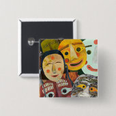 Traditioneller koreanischer Masken-Knopf Button (Vorne & Hinten)