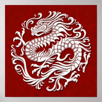 Traditioneller Kreis der chinesischen Drachen aus Poster