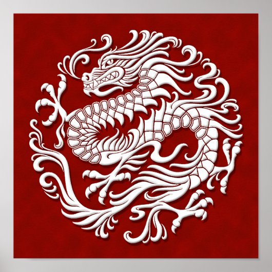 Traditioneller Kreis der chinesischen Drachen aus  Poster (Vorne)