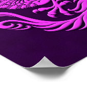 Traditioneller Lila chinesischer Drachenzirkel Poster (Ecke)