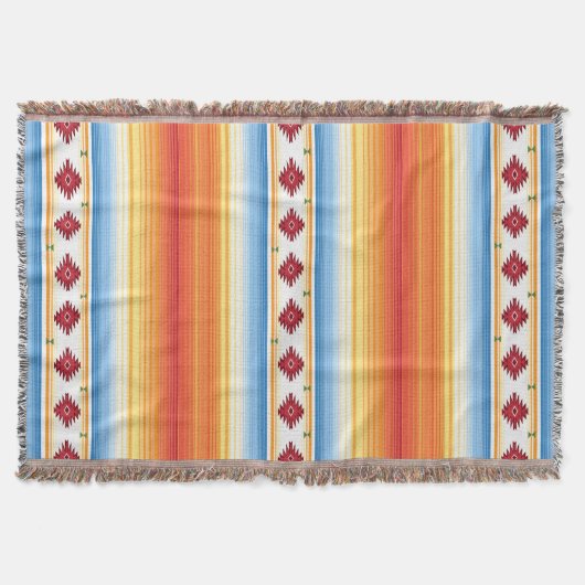 Traditioneller Mexikaner Serape umfassendes Muster Decke (Vorderseite)