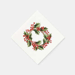 Traditioneller Mistletoe: Weihnachts-Schneeflocke  Serviette