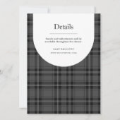 Traditioneller Monochrome Schwarz-Weiß-Tartan Kari Einladung (Rückseite)