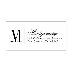 Traditioneller Monogramm-individueller Name u. Gummistempel