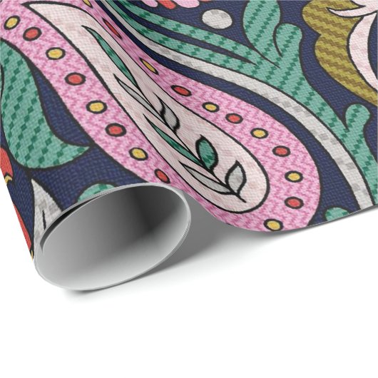 Traditioneller Mughal Allover Designart,asian,Back Geschenkpapier (Rolleneckpunkt)