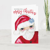 Traditioneller Niedlicher Weihnachtsmann Wir wünsc Karte (Vorderseite)