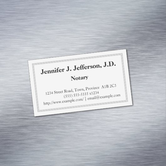 Traditioneller Notar-magnetische Visitenkarte Magnetische Visitenkarte (Beispiel)