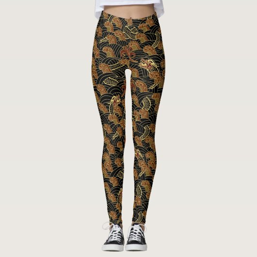 Traditioneller orientalischer Drache Leggings (Vorderseite)