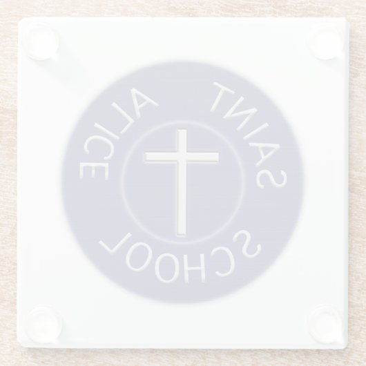 Traditioneller Patch der Saint Alice School Glasuntersetzer (Rückseite)