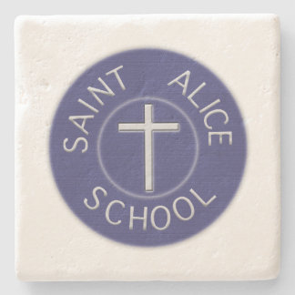 Traditioneller Patch der Saint Alice School Steinuntersetzer