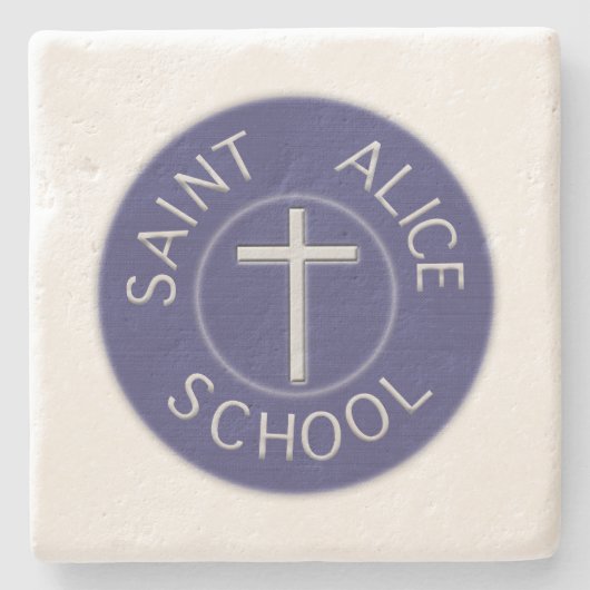 Traditioneller Patch der Saint Alice School Steinuntersetzer (Vorderseite)