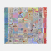 Traditioneller Patchwork Geometrischer Hausschmuck Fleecedecke (Vorderseite (Horizontal))