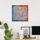 Traditioneller Patchwork Geometrischer Hausschmuck Poster (Heimbüro)