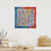 Traditioneller Patchwork Geometrischer Hausschmuck Poster (Küche)