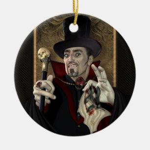 Traditioneller personalisierter runder Vampir-Weih Keramikornament