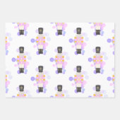 Traditioneller Pink & Lilac Weihnachtscrecker Geschenkpapier Set (Vorderseite)